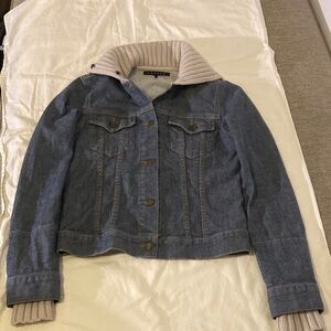 Theory women’s Denim Jacket with Ribbed Collar made in the USA 🇺🇸